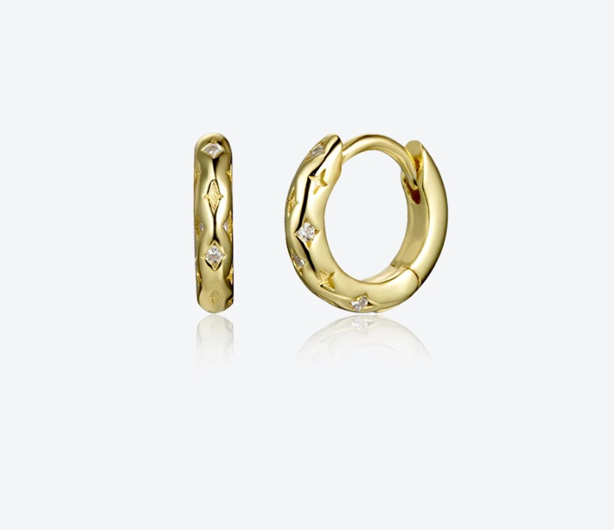 mini huggie hoops gold