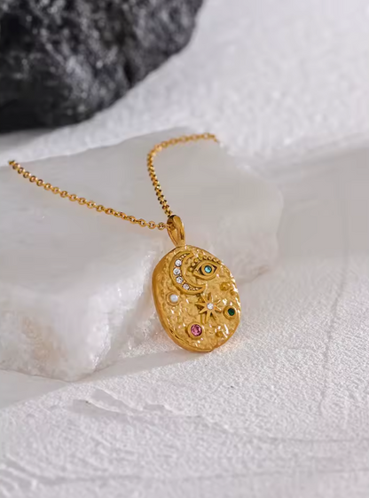 Molten celestial necklace