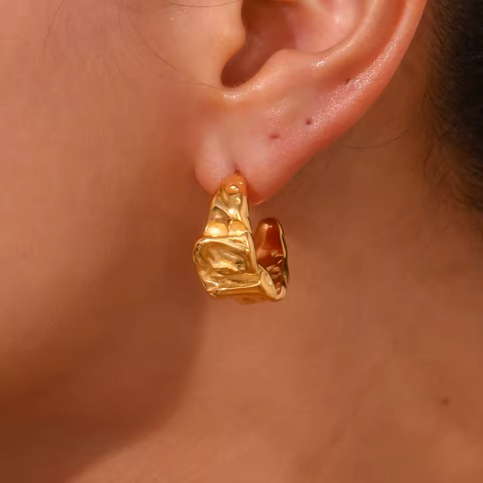 Molten textured hoops