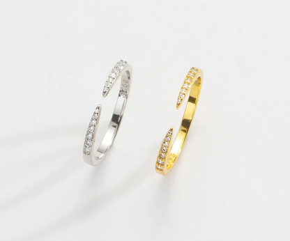 open crystal ring both cols