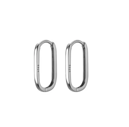 oval hoops silver flat lay