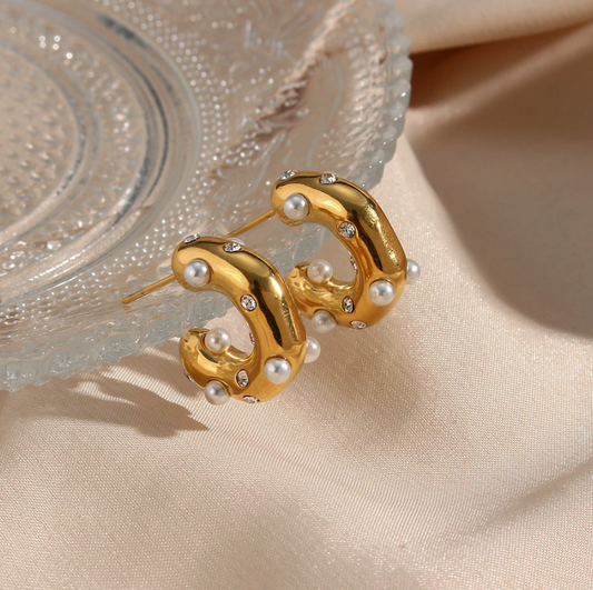 pearl hoop earrings 3