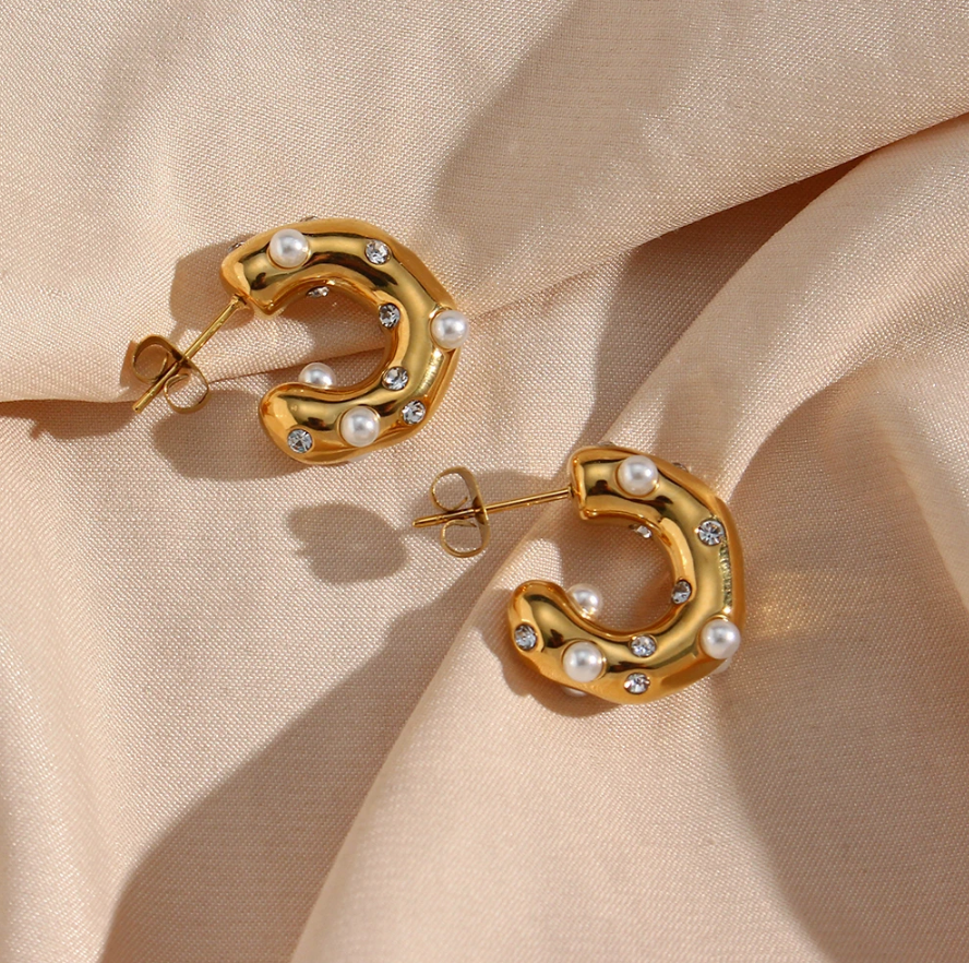 pearl hoop earrings