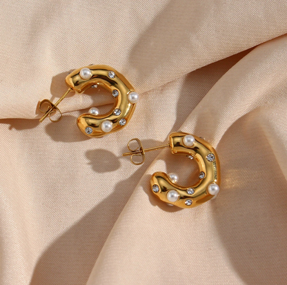 pearl hoop earrings