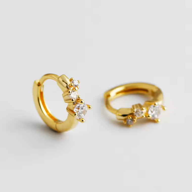 Scatter gem mini huggie hoops