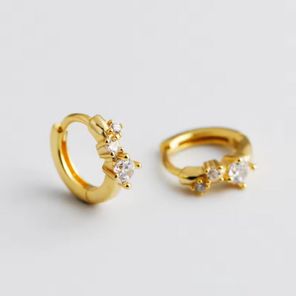 Scatter gem mini huggie hoops