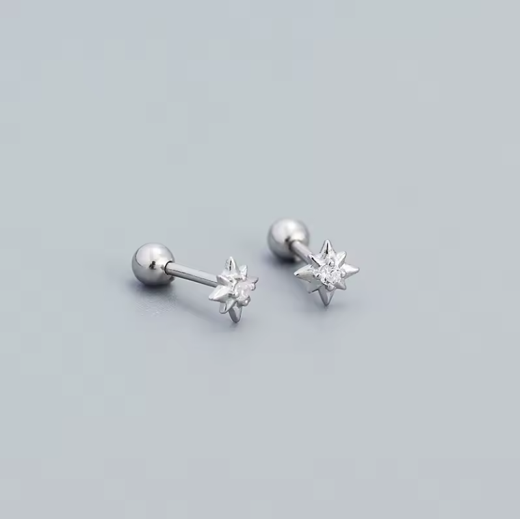 Star barbell stud earrings