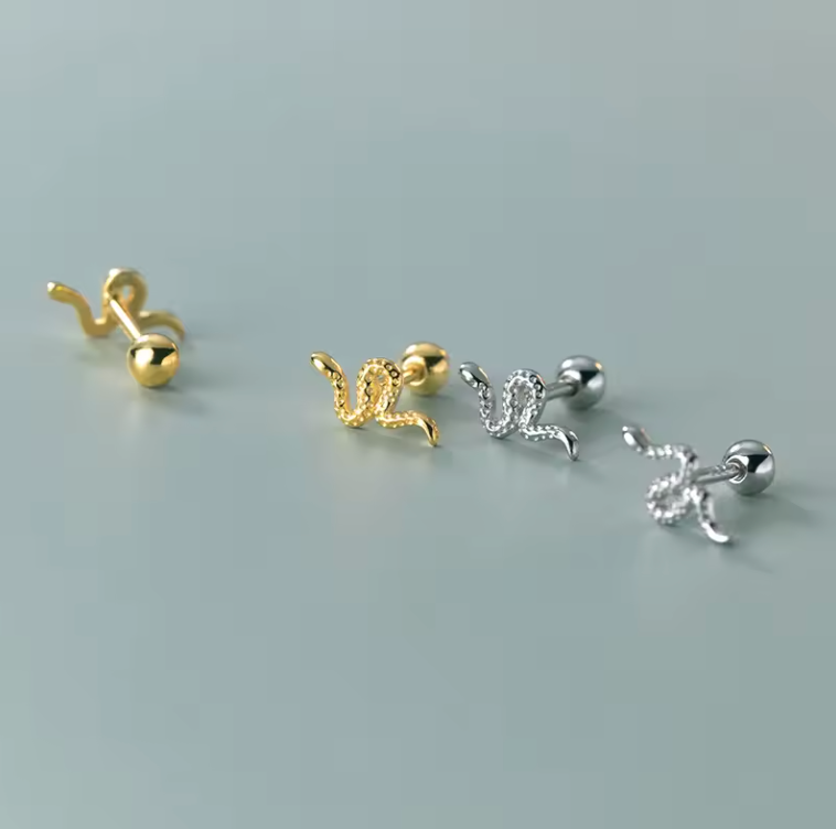 snake barbell studs both colours