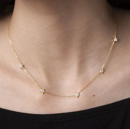 star charm necklace model shot