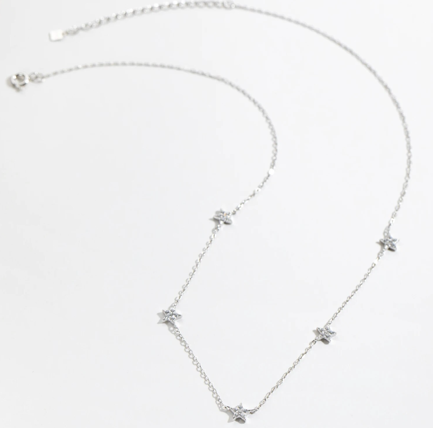 star charm necklace silver