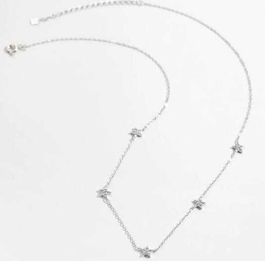 star charm necklace silver