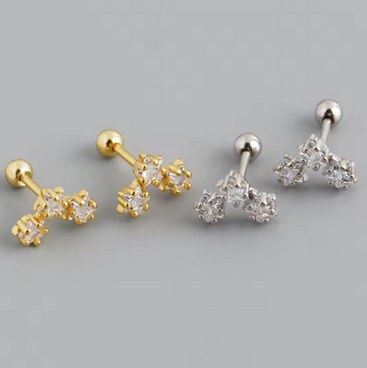 star cluster barbell stud earrings both colours