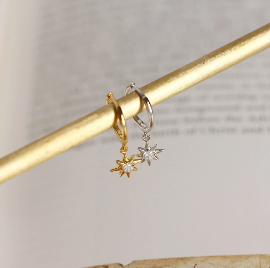 star huggie earrings main colour