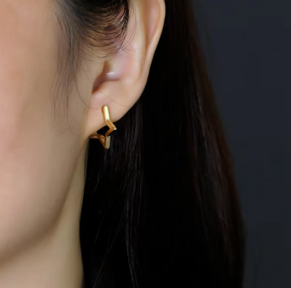 star huggie hoops model shot