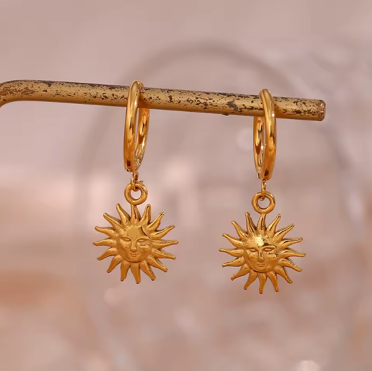 sun huggie earrings