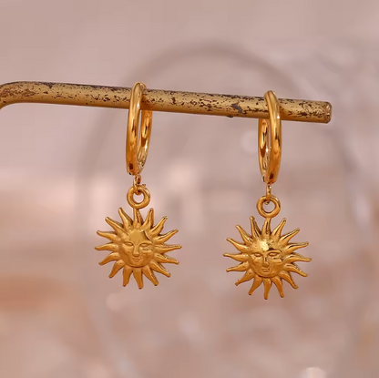 sun huggie earrings