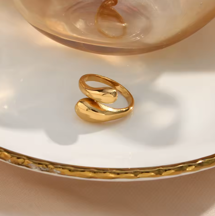 tear drop ring flat lay