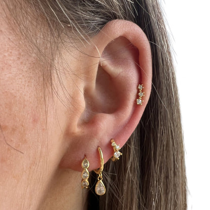 Teardrop gem hoops