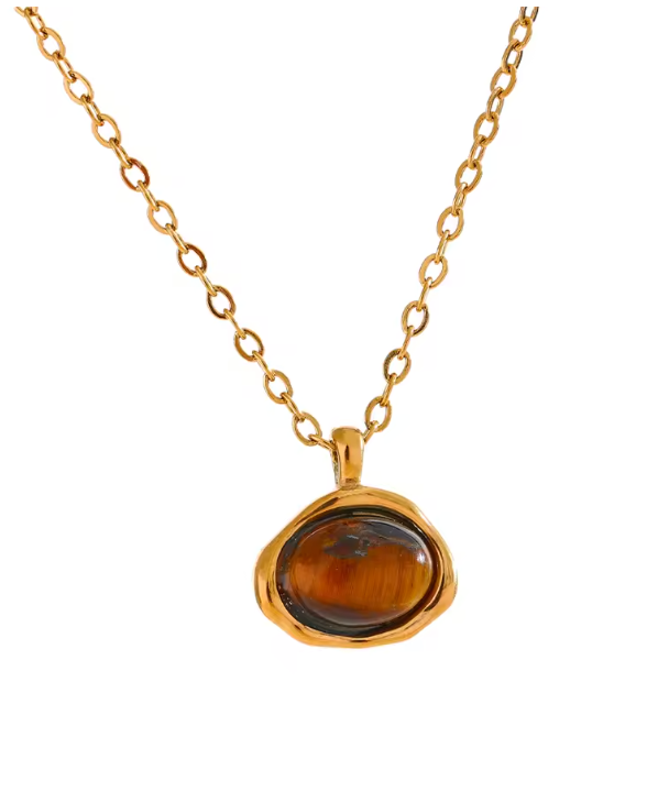 Tiger's eye pendant necklace