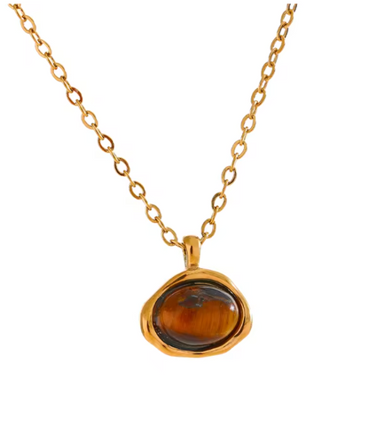 Tiger's eye pendant necklace