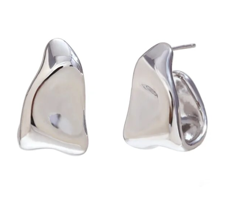 trapeze earrings silver