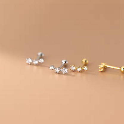 Trio gem barbell studs