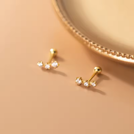 Trio gem barbell studs