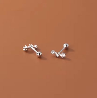 Trio gem barbell studs