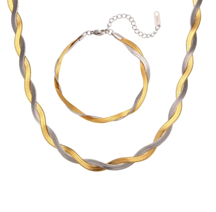 twisted herringbone necklace