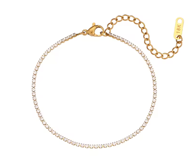 waterproof tennis bracelet gold