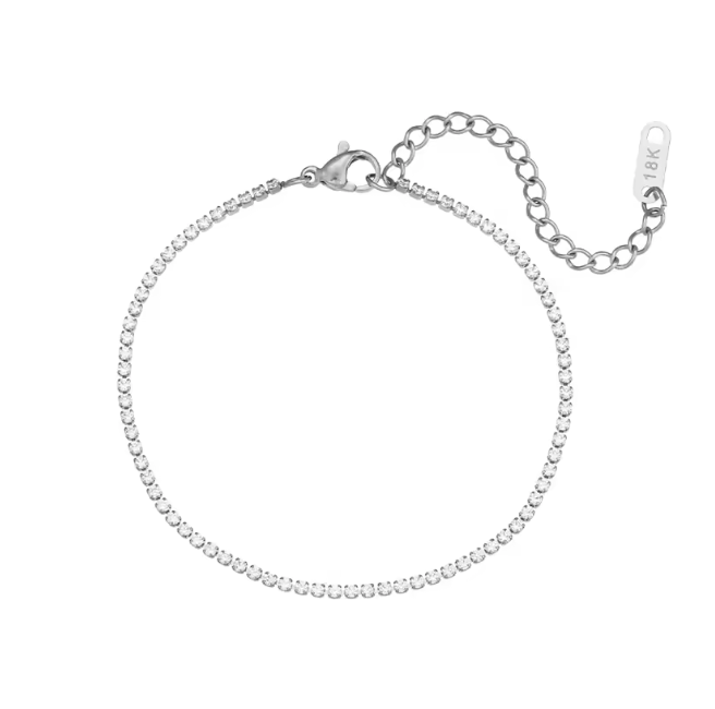 waterproof tennis bracelet silver