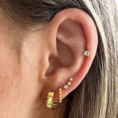 Trio gem barbell studs