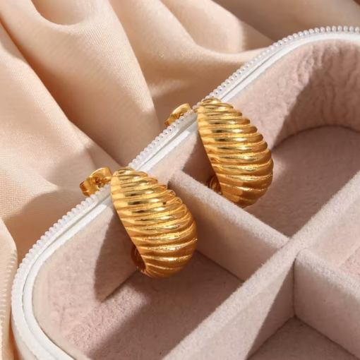 Croissant drop stud earrings - Image 2