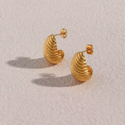 Croissant drop stud earrings - Image 3