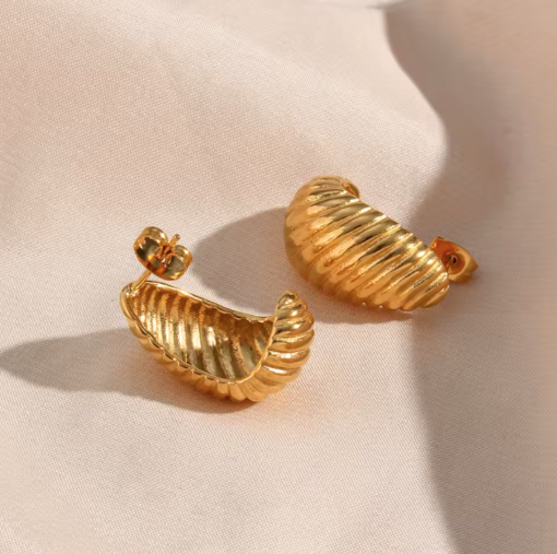 Croissant drop stud earrings - Image 4